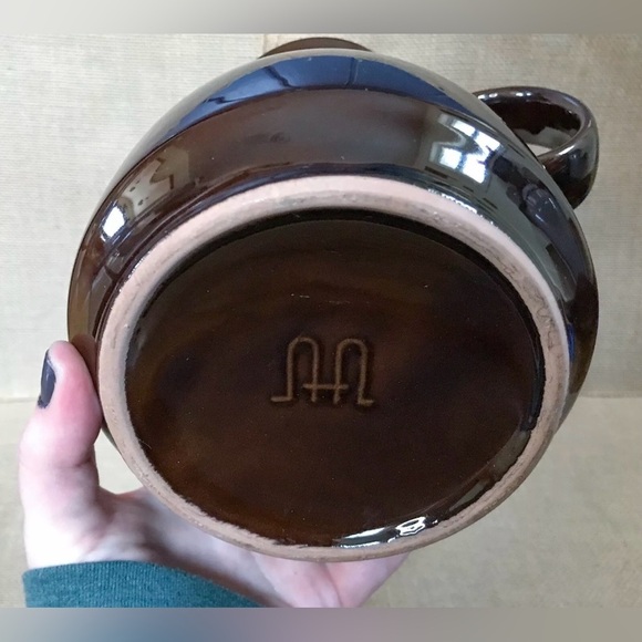 Vintage Ceramic Coffee Pot Brown Orange Mid Century Modern MCM 70s Goblin Core - Picture 8 of 8